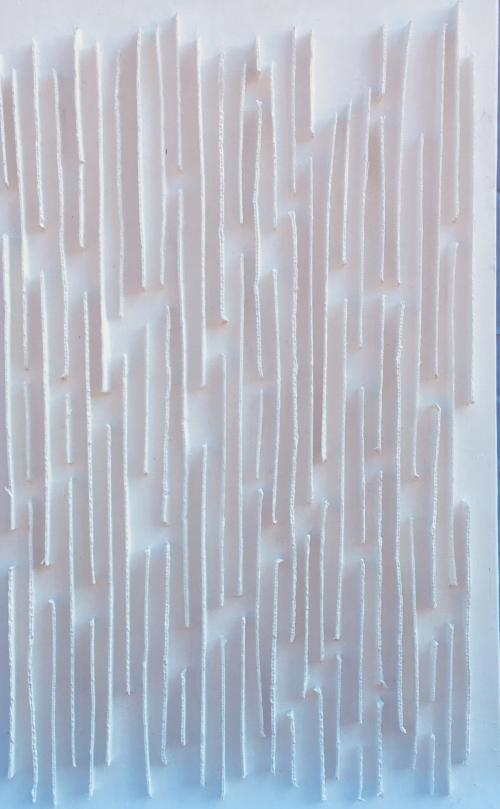 Etude bianco (60x80, 2011, gesso:cardboard on canvas)